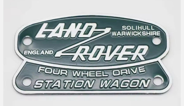 Land Rover Station Wagon Defender Series, 110, 90, 130 Metal Rear door  badge Emblem