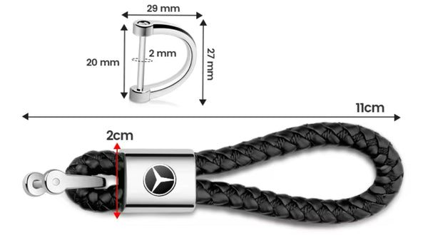 Mercedes Benz Logo Braided Rope Keychain