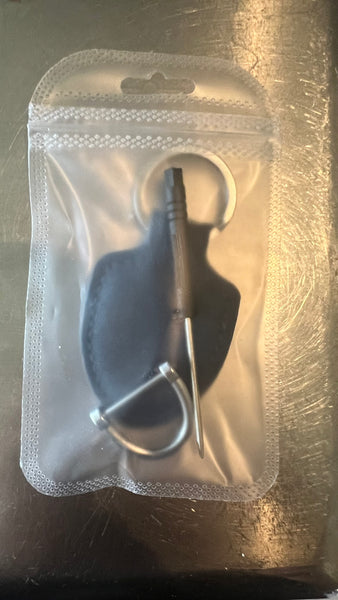 Porsche Black Leather Crest Keychain