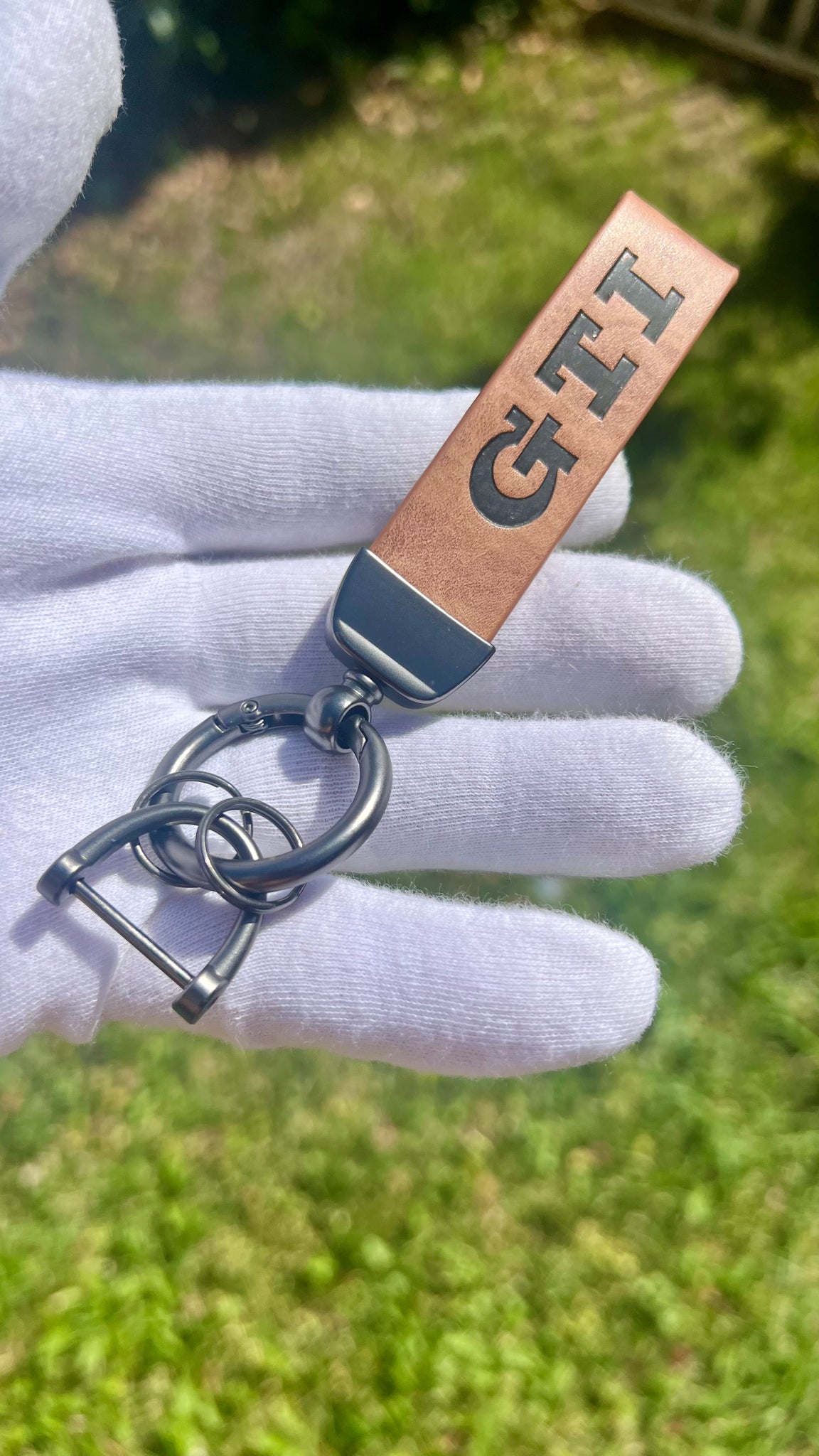 GTI Volkswagen VW Leather Embossed  Keychain