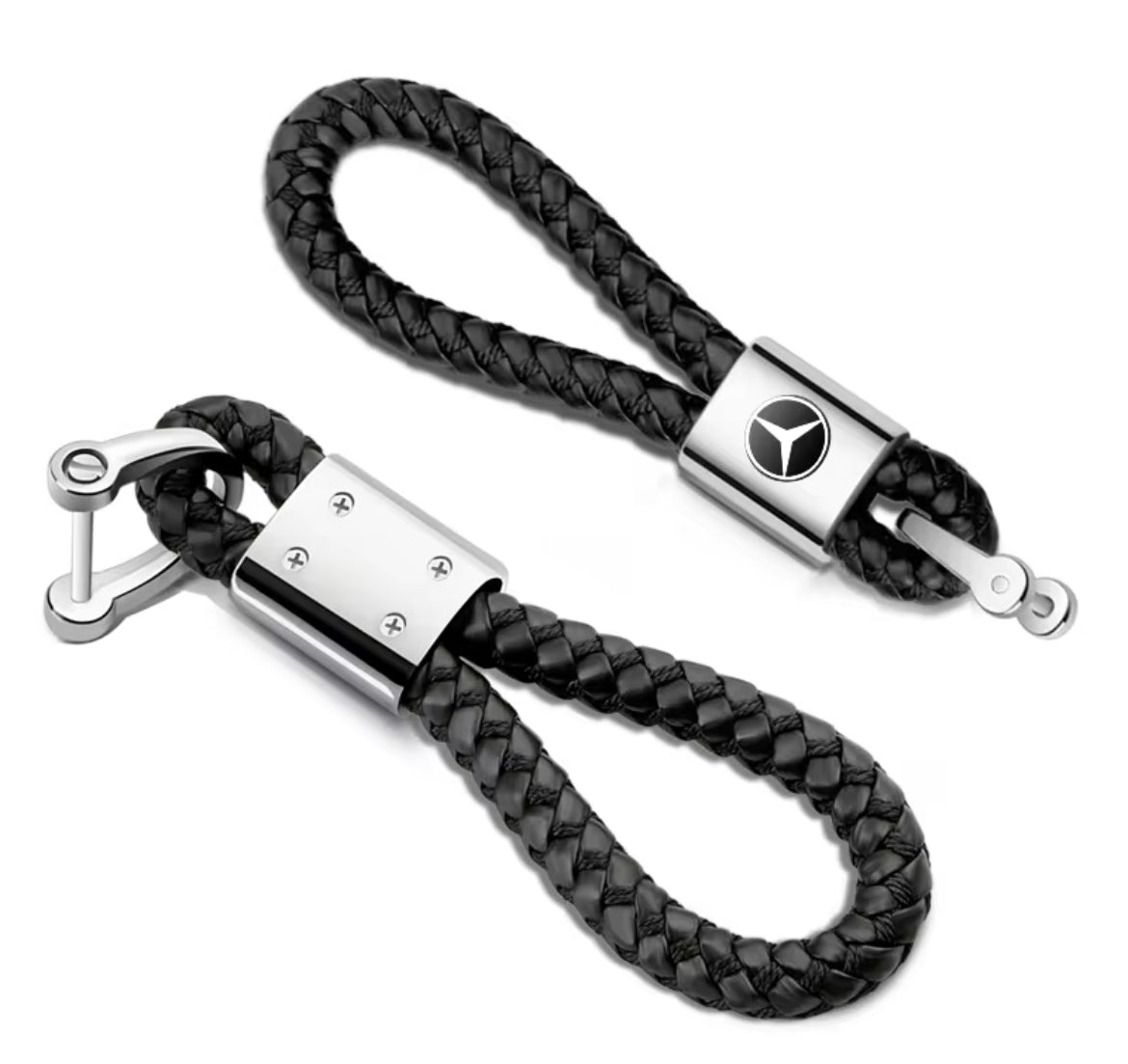 Mercedes Benz Logo Braided Rope Keychain