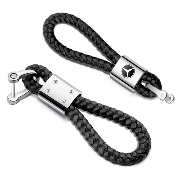 Mercedes Benz Logo Braided Rope Keychain