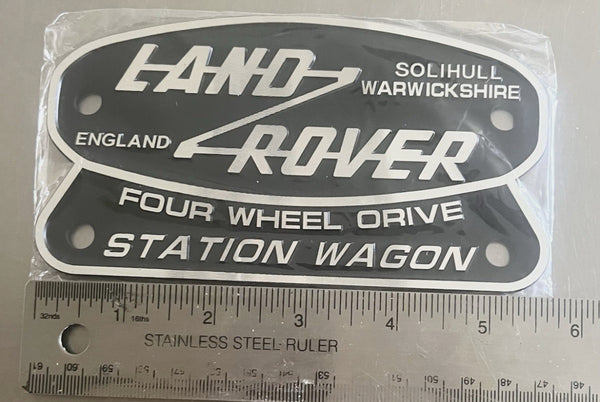 Land Rover Station Wagon Defender Series, 110, 90, 130 Metal Rear door  badge Emblem