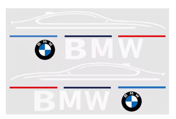 BMW (2) White Mirror and Body Die Cut Stickers