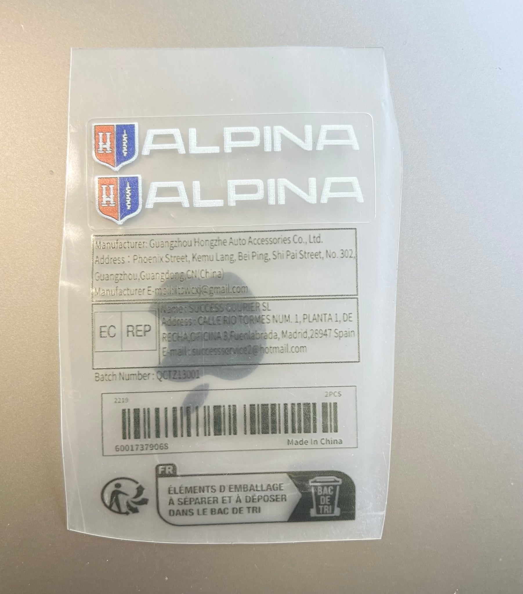BMW (2) ALPINA Small Glass and  Body Die Cut Stickers