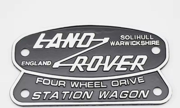 Land Rover Station Wagon Defender Series, 110, 90, 130 Metal Rear door  badge Emblem