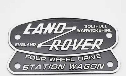Land Rover Station Wagon Defender Series, 110, 90, 130 Metal Rear door  badge Emblem