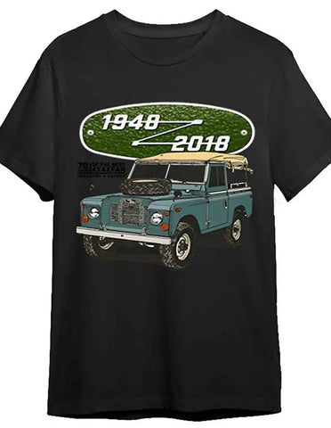 Land Rover Series I, II, III. Defender Black T-Shirt