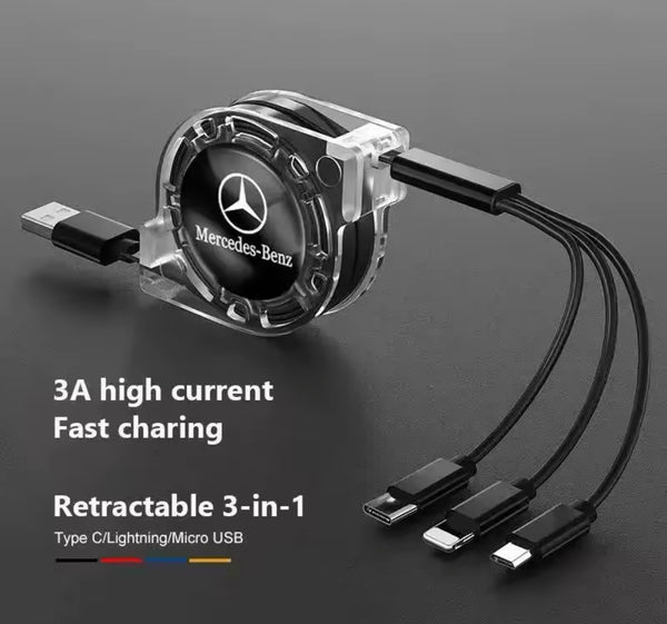 Mercedes Benz Logo Braided Rope Keychain